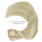 WENNALIFE Hair Extensions Clip In, 9pcs 22inch 150g Ash Blonde Highlighted Platinum Blonde Thicker Clip In Hair Extensions Real Human Hair Remy hair extension Double Weft Clip in Human Hair Extensions