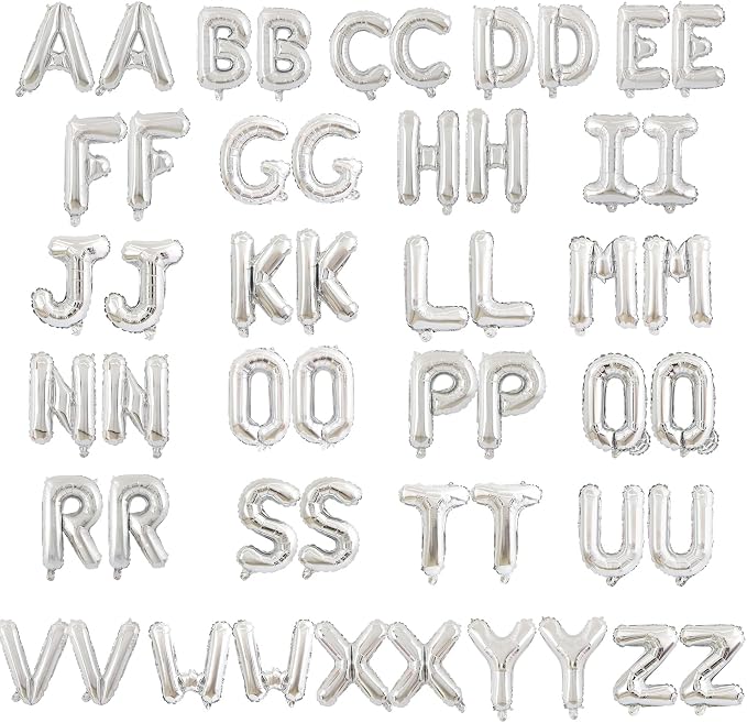 52 Pcs 2 Sets of 16 Inch “A-Z” Letter Balloons Set – Complete Alphabet Mylar by Broeify