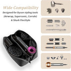 Travel Case Compatible with Dyson Airwrap Styler, Portable Supersonic Hair Dryer Travel Storage Bag, Waterproof Carrying Case Organizer for Shark Flexstyle and Attachments (Black)