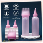 Pimoys Hair Oil Applicator Bottles Dye Brush for Women Scalp, Hair Color Products Things with Root Comb, Pink 2 Pack