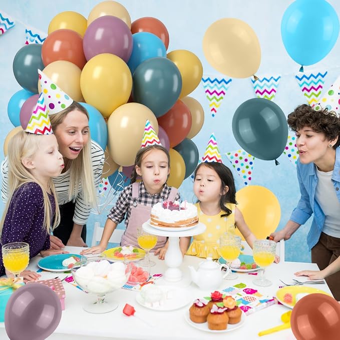 Colorful Balloons Boho Rainbow Latex Balloon Set - Image 5