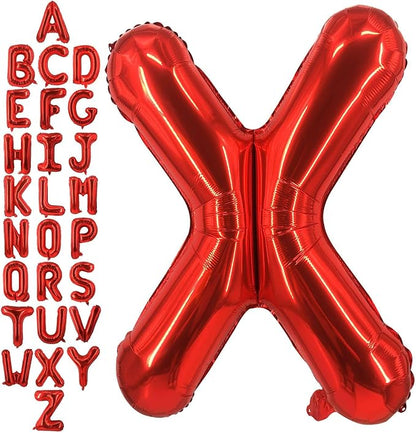 40 Inch Red Letter X Balloons, DIY Phrase Foil Alphabet Letter X Balloons DIY by LHOAVWE
