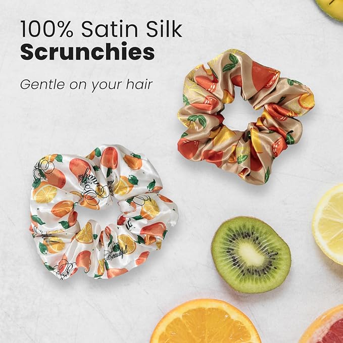 cute fruit design scrunchies for all hair type 10pack elastic hair band great for ponytails XL srcunchies set these soft hair ties is great for every occasion