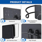 Blow Dryer Holder Wall Mounted, Hair Dryer Holder Stand for Most Hair Dryers Organizer and Storage, Self Adhesive Hairdryer Hanger Rack for Bathroom and Cabinet, Black