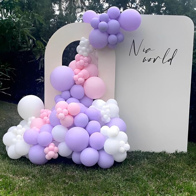 Voircoloria 110pcs Pastel Purple Light Purple Latex Party Balloons, 12inch | - Image 7