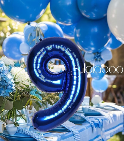 40 Inch Navy Blue Big Number 9 Balloon 0-9 Large Helium | Royal Blue 9th Foil - Image 7