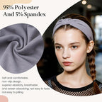 Headbands for Women, Wide Elastic Head Bands, Non-Slip Thick Hair Bands, Sports Stretchy Sweat Bands, Large Knotted Soft Headband for Washing Face, Makeup, Workout, Spa, Fashion