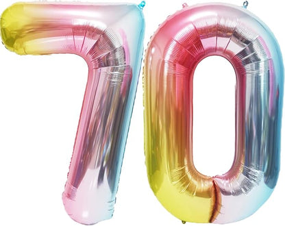Rainbow Number Balloons Birthday Balloons by United-UnicornsParty