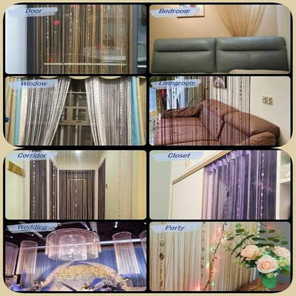 ave split 100cmX200cm Decorative Door String Curtain Beads Wall Panel Fringe - Image 3