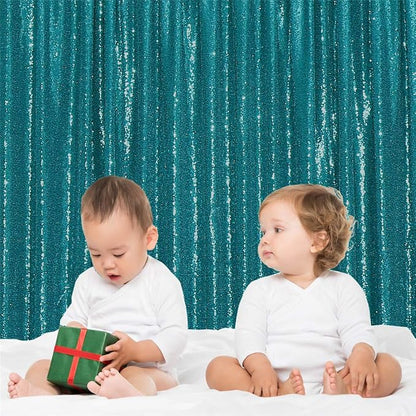 Eternal Beauty Teal 3mm Sequin Backdrop 6x8 Ft - Image 7