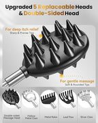 Telescoping Back Scratcher with 5 Detachable Heads, Gifts for Christmas, Stocking Stuffers for Men, Women, Him, Her, Dad, Funny White Elephant Gifts for Adults, Gift Box Included