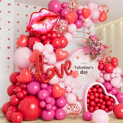 DBKL 138pcs Valentines Day balloon Garland Arch Kit by DBKL