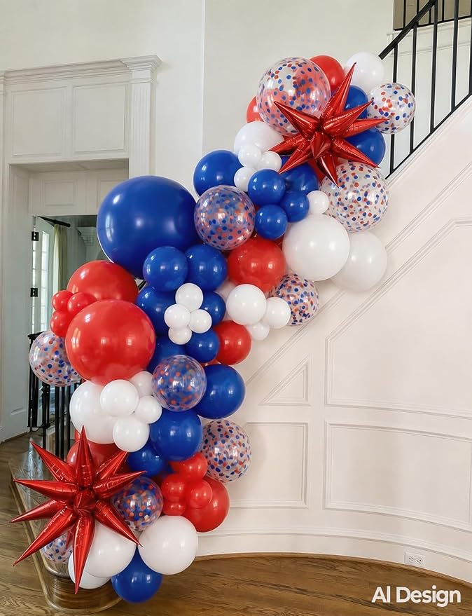 Red White Blue Balloons for 4th of July Decorations | 50 Pcs 12 Inch Red White - Image 3
