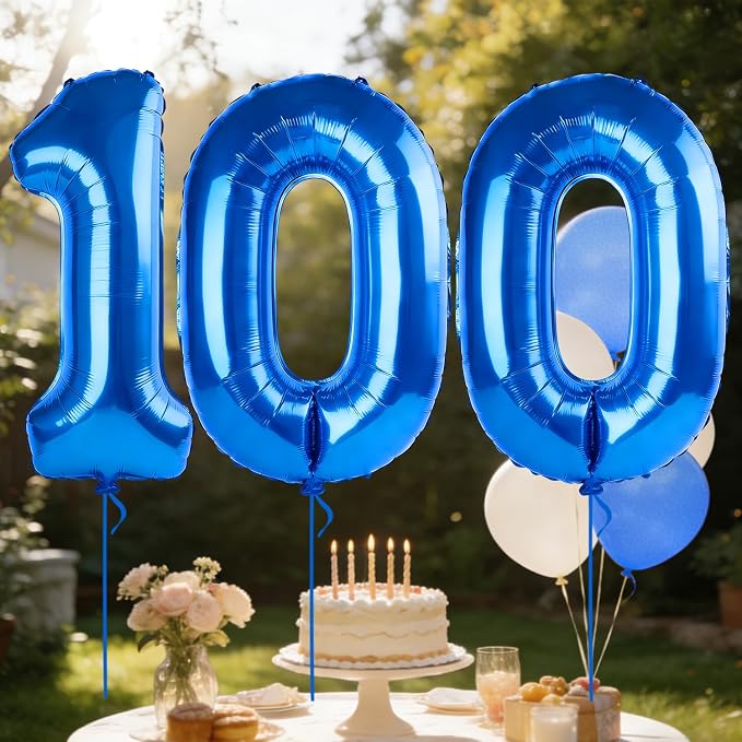 40 Inch Number 100 Balloons for 100th Birthday Party Decorations, 0-100 Dark - Image 3