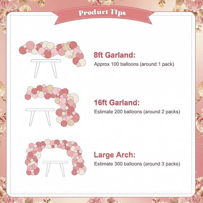 Dusty Pink Balloon Arch Kit for Baby Shower Bridal Shower Decorations | 124Pcs - Image 8