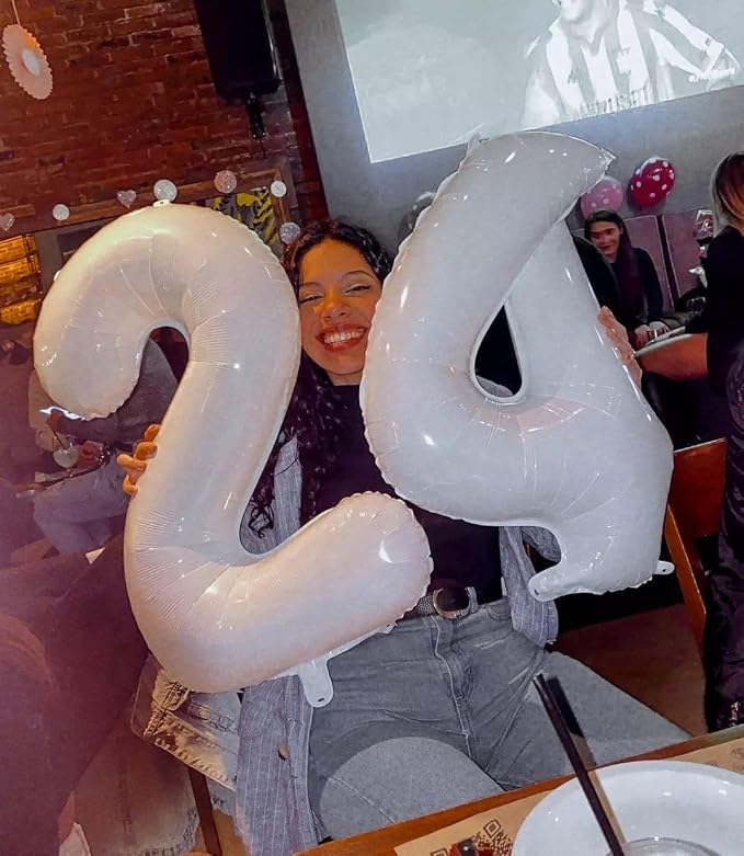 White Number 1 Balloon 40 Inch, 1st Birthday Party Decorations Men Women | Foil - Image 2