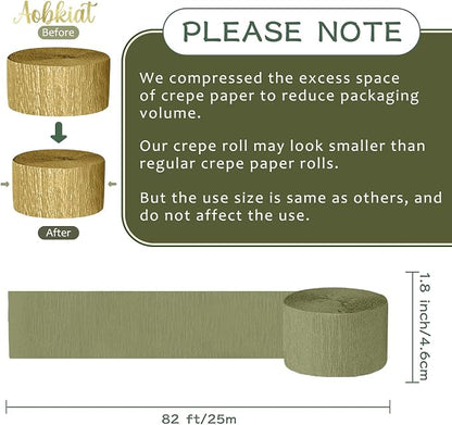 AOBKIAT Baby Shower Decorations, Dark Green Sage Streamers Party Decorations | - Image 5