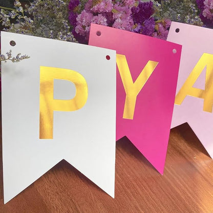 Pink Birthday Decorations, Happy Birthday Banner - Image 2