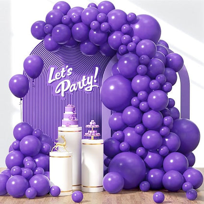 Awenztech 122pcs Purple Latex Balloons in 18 12 10 5 inches | Birthday by Awenztech