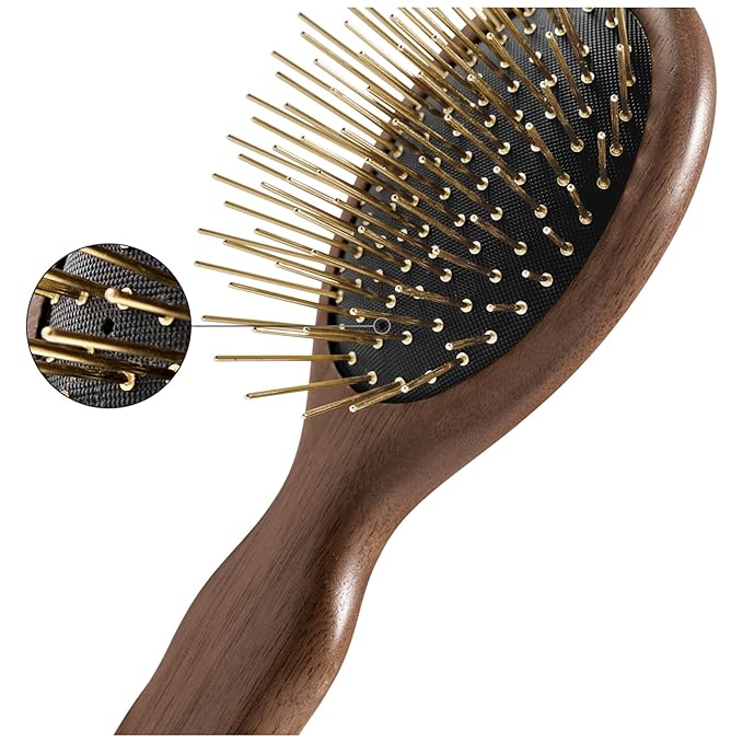 Gua Sha Hair & Scalp Brush: Infrared Walnut Edition