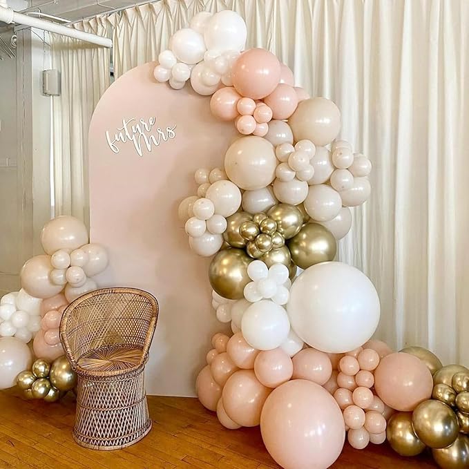 Blush Gold Beige Neutral Balloons 50pcs 12 inch Blush Champagne Gold Latex - Image 6