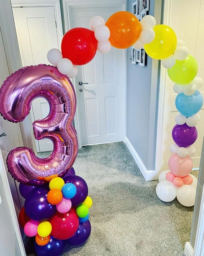 Number Balloons Hot Pink 3 Balloon 40 inch - Image 3