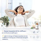 HIQILI 3.38 Fl Oz Thyme Essential Oil, 100% Pure Undiluted for Hair, Skin, Diffuser, Aromatherapy, Includes 10ML Travel Bottle - 100ML