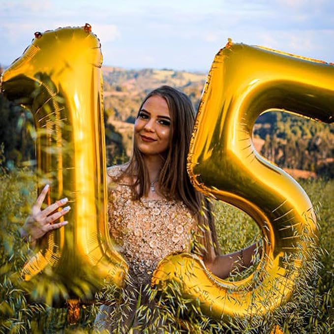 40 inch Gold Number Balloon Giant Foil Helium Balloons Gold Number 1 Balloon - Image 5