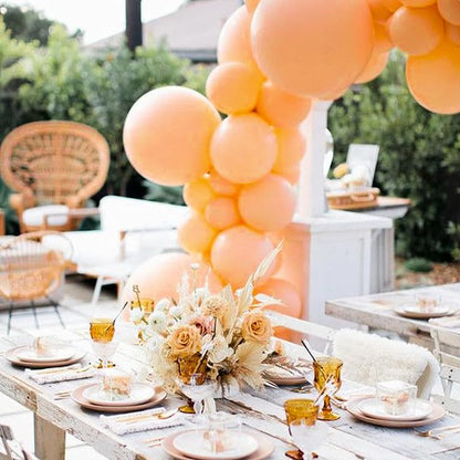 PartyWoo Pearl Peach Balloons 140pcs Pastel Light Pale Orange Color | 18 12 10 - Image 6