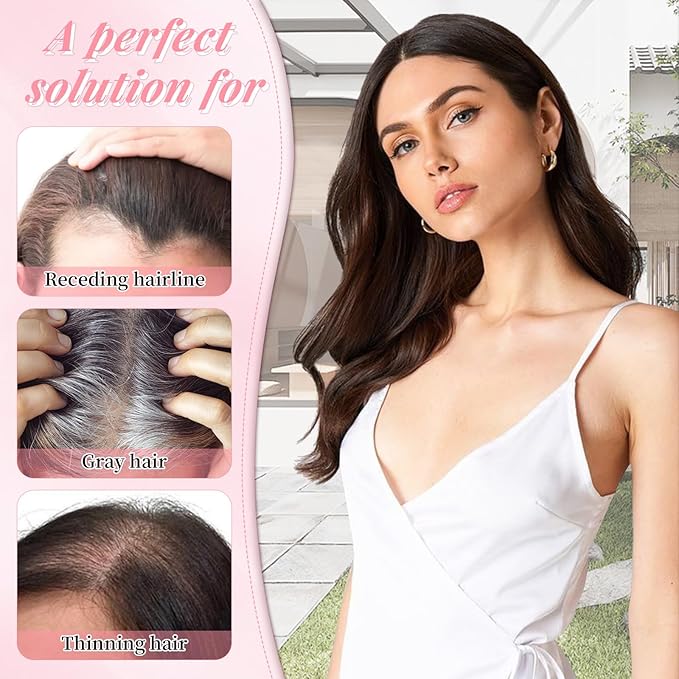 Hair Toppers for Women 12inch Hairpieces with 4x4.8 inch Large Swiss Base Hair Toppers for Hairloss(Medium Brown with Highlight)