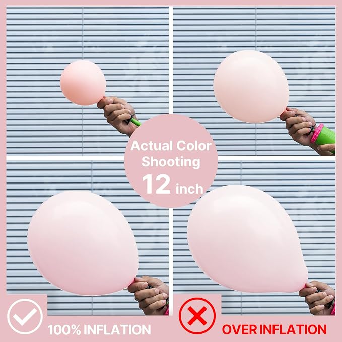 PartyWoo Pale Pink Balloons 100pcs Light Pastel Baby Pink Color | 12 Inch - Image 3