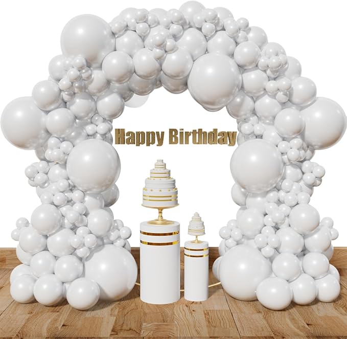White Balloon Arch Kit 111Pcs 18 12 5 Inch Latex Party Balloons Garland by Kawkalsh
