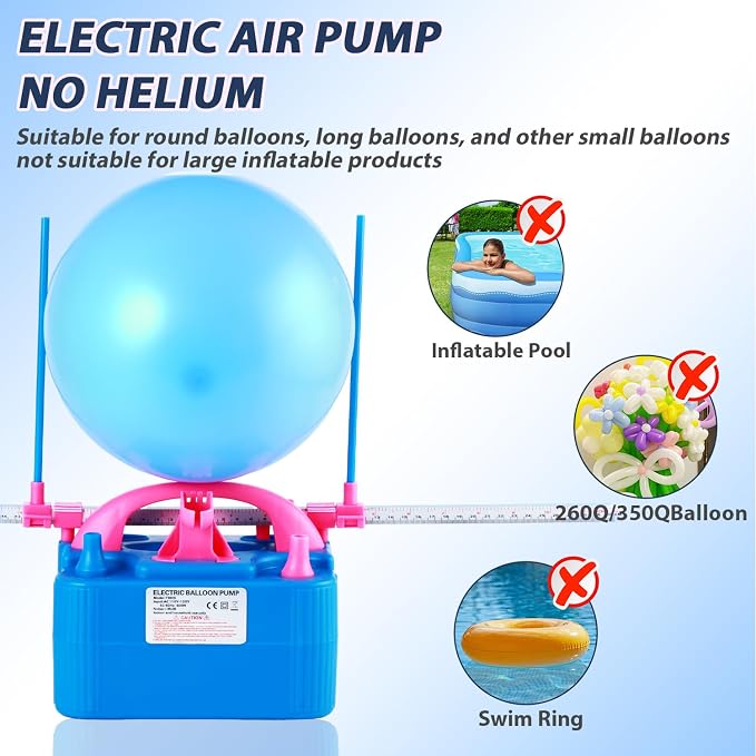 Party Zealot Electric Balloon Inflator Dual Nozzles - Image 9