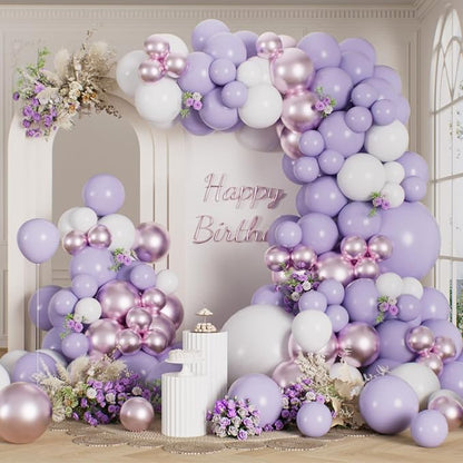 RainbowQ 165 Pcs Light Purple Balloons Arch Kit Different Sizes Garland | by RainbowQParty