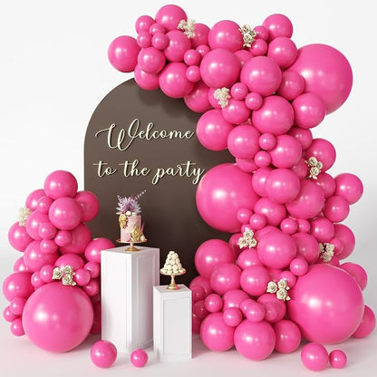 Hot Pink Balloons 125 Pcs Different Sizes 18 12 10 5 Inch Magenta Fuchsia Dark by Searchbyoccasioncolorsize