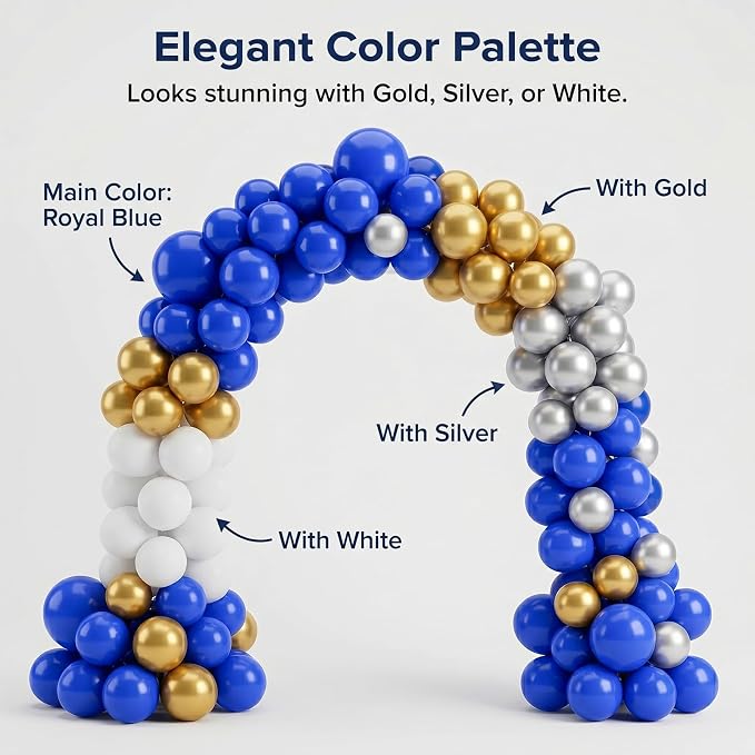 50pcs 12 Inch Royal Blue Latex Balloons | Premium Helium Quality Blue Balloons - Image 4