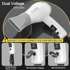 Foldable Travel Hair Dryer Mini:Dual Voltage Lightweight Blow Dryer with Pouch,1200w Compact Pink Small Hair Dryer for Acrylic Paint Pouring(White)