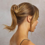 Kitsch Open Shape Metal Hair Clips for Women - Durable & Elegant Metal Claw Clips | Strong Hold for Updo and Half Up Styles | Ideal Gifts for Women - Gold, 1pc