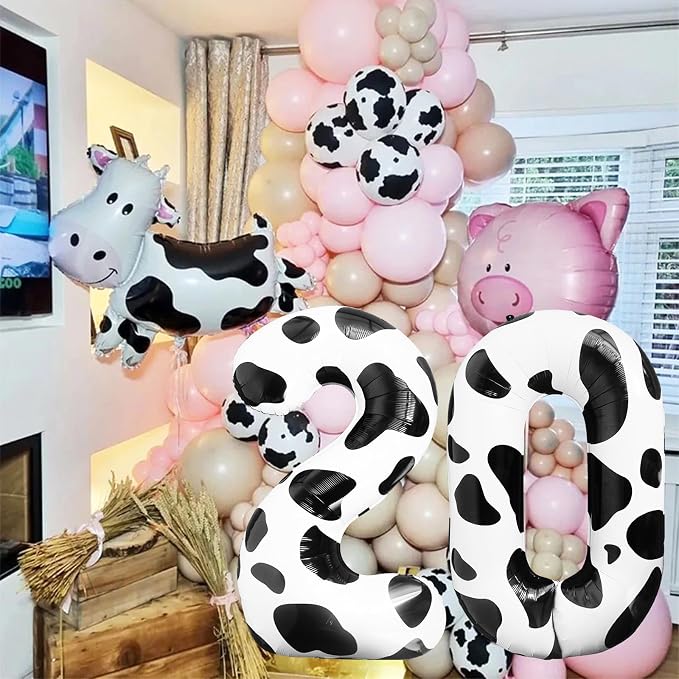 Cow Print 40 Inch Number 0 Birthday Balloon - Image 7