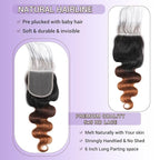 Ombre 5x5 Lace Closure Body Wave Chestnut Brown T1B/2/30 5x5 Transparent hd Lace Closure 100% Real Human Hair 16 Inch 150% Density