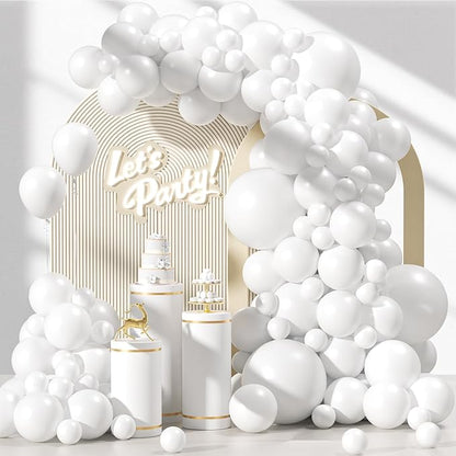 Awenztech 122pcs White Balloon Arch Kit, 18 12 10 5 inch White Latex Balloons by Awenztech