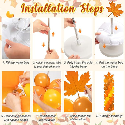 Gemscream 2 Sets of Thanksgiving Fall Balloon Column Stand Kit - Image 5