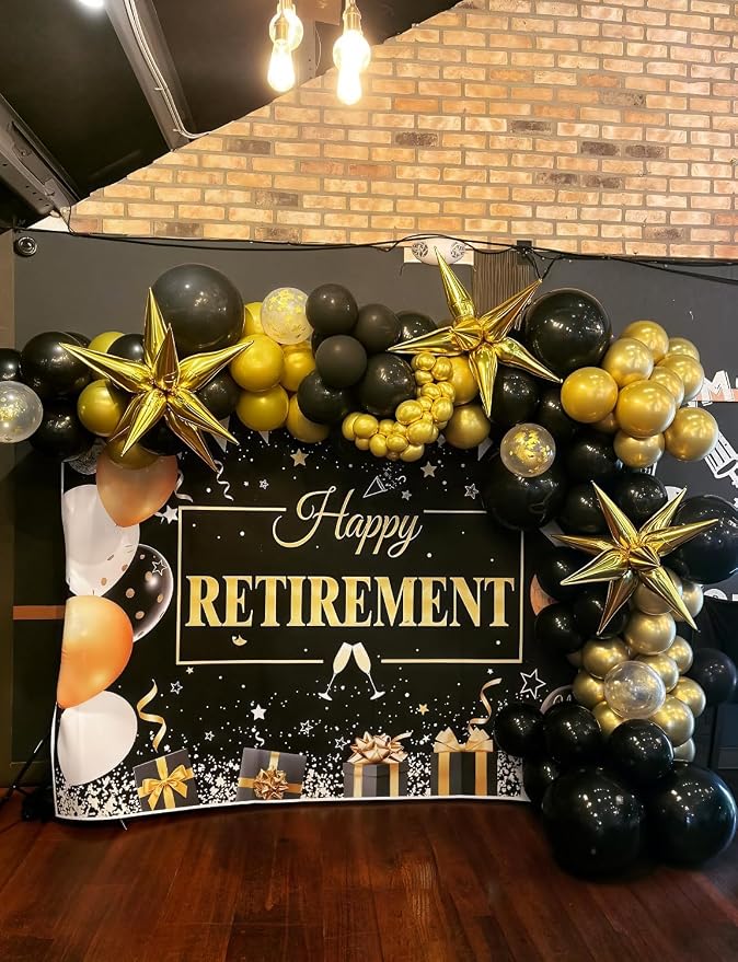 Black and Gold Balloons Arch Garland Kit, Fathers Day Balloon arch - Image 6