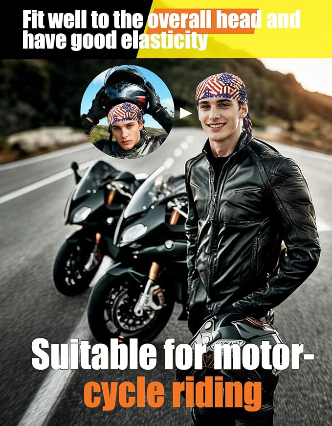 Doo Rags Beanie Hats Skull Caps Dew Rag Bandana Helmet Liner Motorcycle Cycling Cap Do Rag Headwrap for Men and Women