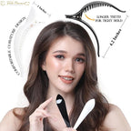 RC ROCHE 6 Pcs Duck Bill Alligator Hair Clips for Women Sectioning Flat Claw Long Thick Hair Inner Teeth Curved Styling Jaw Strong Secure Grip Salon, Large Black & White