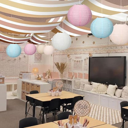 11 Pcs Boho Classroom Ceiling Decor Include 12 x 2 ft Fluorescent Light Covers - Image 3