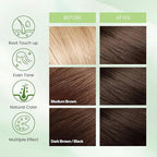 Dark Brown Hair Dye Shampoo 3 in 1, Instant Natural Hair Color Shampoo for Women Men 100% Gray Hair Coverage Champu Para Canas Mujer, Lasting 3-4 Weeks & Easy to Use & All Hair Types, 500ml