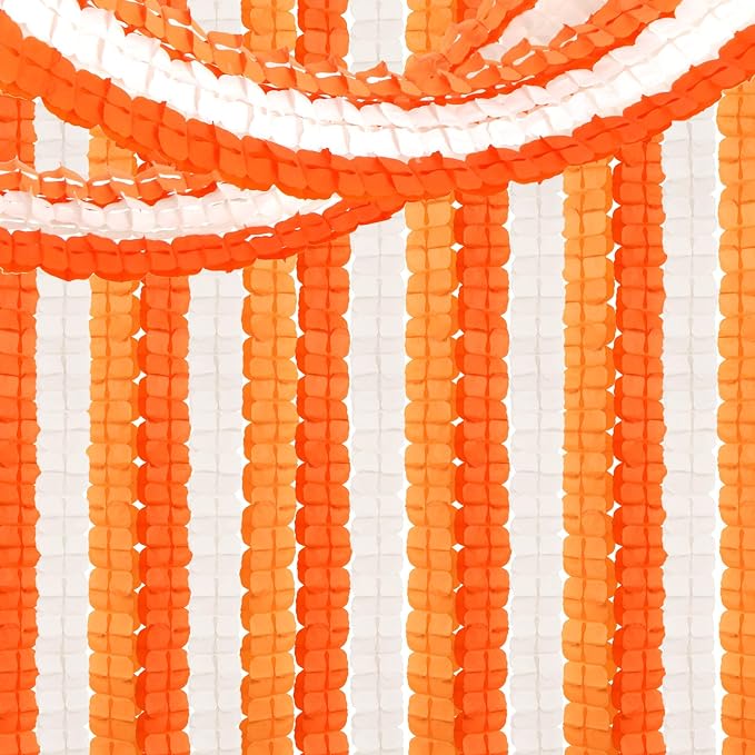 Orange Beige Fall Baby-Shower Party-Decorations Streamers Garland - 157Ft - Image 7