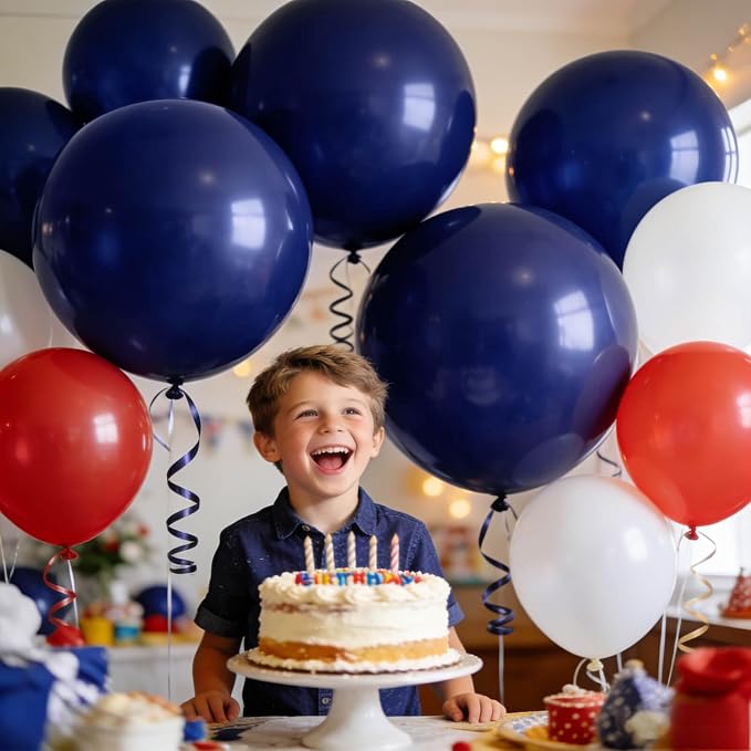 32Pcs Navy Blue Big Balloons 18 Inch, Round Dark Blue Large Latex Party Balloons - Image 7