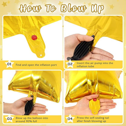 50 Pcs Star Balloons, 10 Inch Gold Star Foil Balloons, Stars Shaped Balloon - Image 6